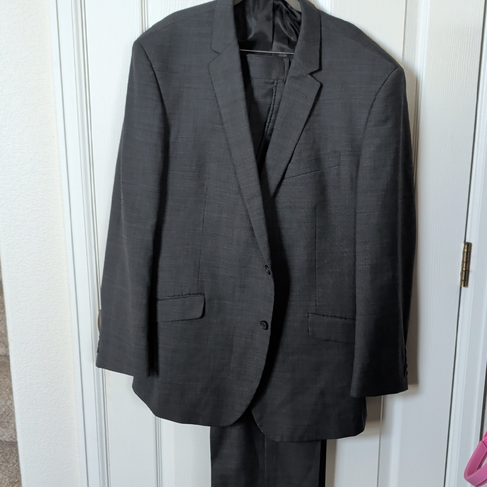 Kenneth Cole Charcoal Gray Two-Button Men's Suit Jacket